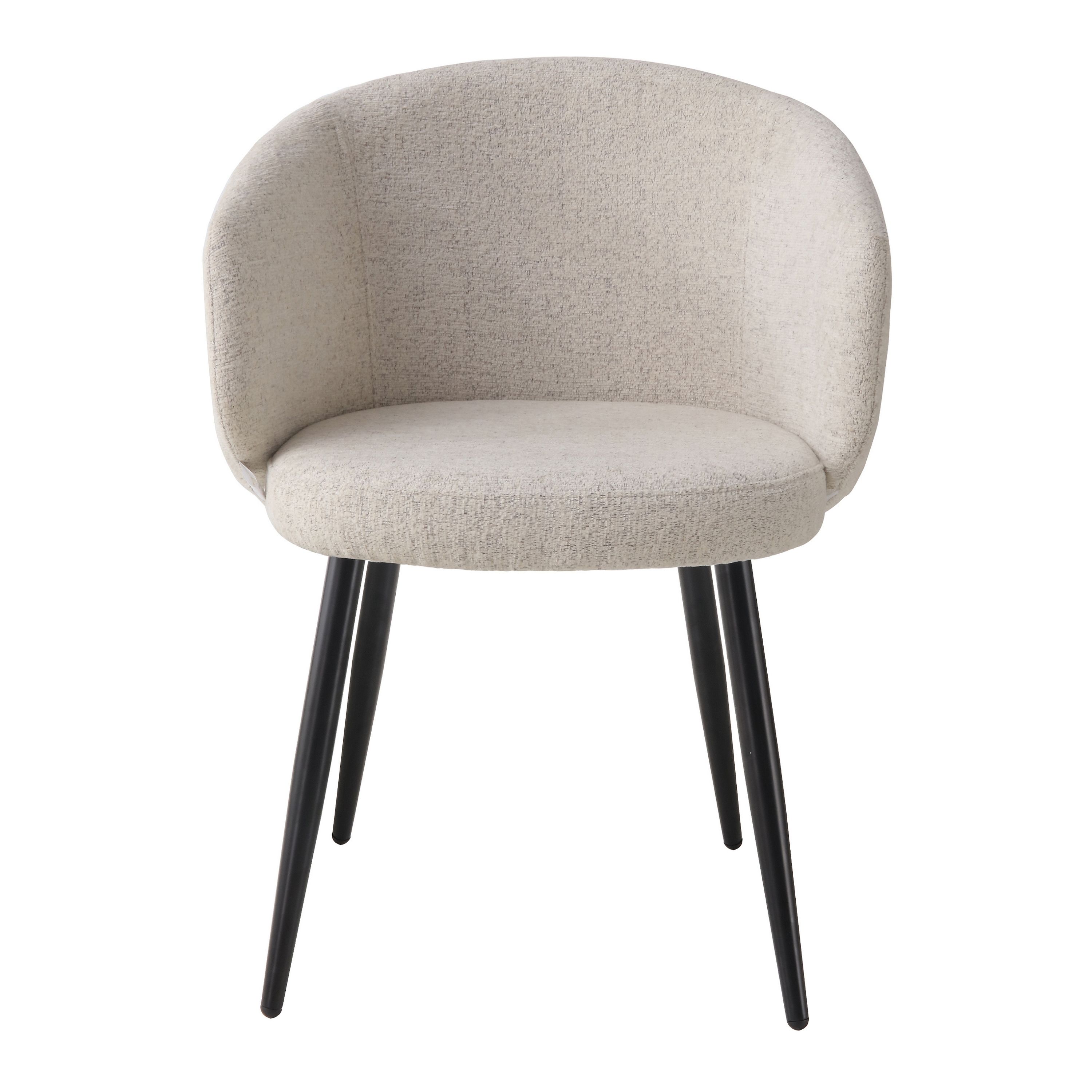 BHS LIVING Esszimmerstuhl, Küchenstuhl, Stuhl für den Wartebereich AURORA Polstersessel mit Armlehnen Stoff: beige 55x58x77 cm